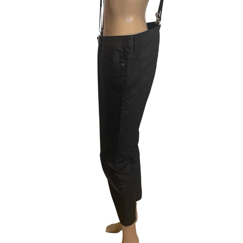 prAna Jett Coated Waxed Black Skinny Fitted Lo-Rise Ankle Jeans Pants Size 8 EUC - Picture 5 of 9